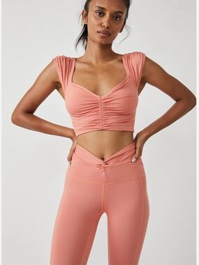 FP Movement by Free People Coral Ruched Crop Jumpsuit